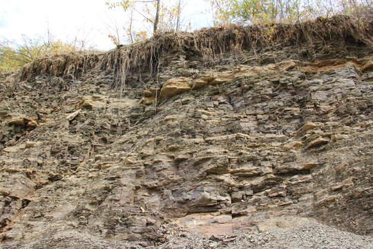 Deposits of the Upper Devonian mudstone and siltstone horizon