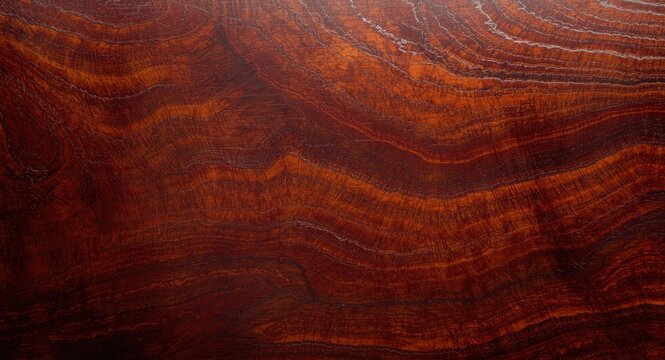 Polished mahogany wood grain close up with vibrant hues and detailed texture suitable for luxury interiors