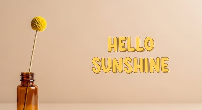 Yellow Flower Hello Sunshine Text Message