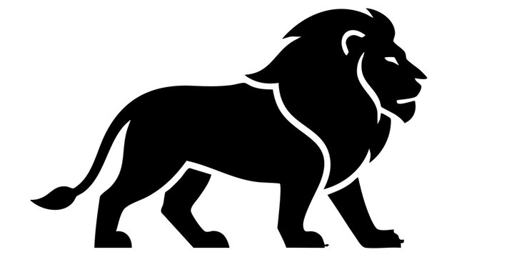 vector silhouette of a lion