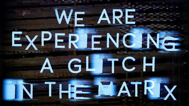 we are experiencing a glitch in the matrix text with female