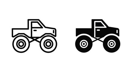 Monster truck vehicle icon for off road racing and extreme sports adventure graphic themes © Neo
