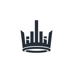 Fototapeta premium A stylized crown logo with bars.