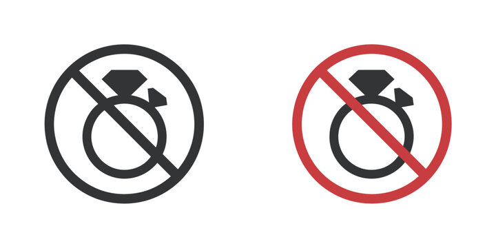 No Engagement Ring Icons not allowed forbidden