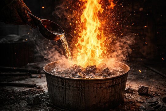 Fire ignition by acetylene gas formed during calcium carbide water reaction