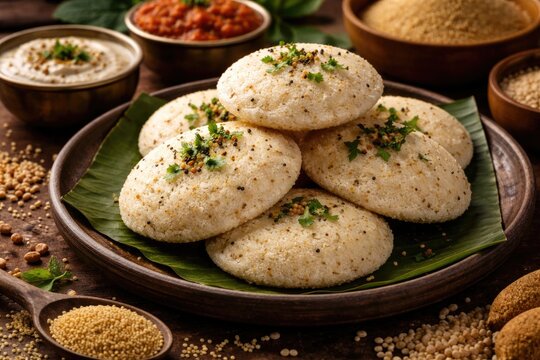 Delicious foxtail millet idli prepared with urad dal for wellness