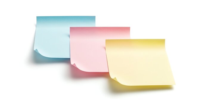 Colorful Sticky Notes in Pastel Shades for Office and Planning.
