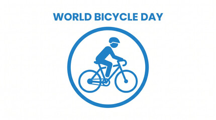 Naklejka premium Minimal cycling icon inside circular frame representing urban mobility and sustainable transport awareness concept for global event branding and creative design use