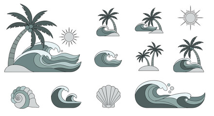 Obraz premium A calming, stylized illustration of a seashell, evoking feelings of tranquility and coastal beauty. Perfect for website design or serene marketing cam