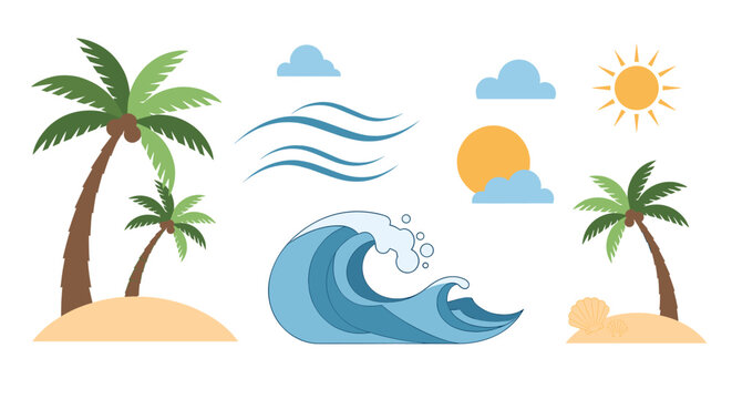 A peaceful, stylized image of a beach scene evokes relaxation, escape, and tropical vacation dreams. Perfect for travel marketing or website backgroun