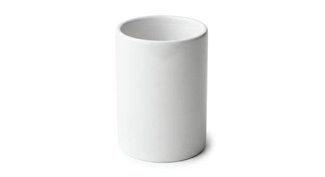 Minimalist White Cylindrical Container for Storage or Decoration.