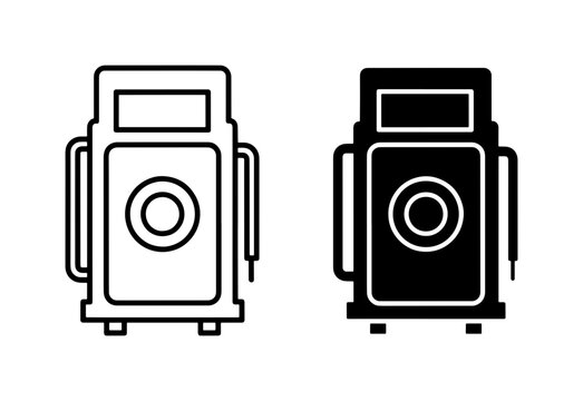 Vintage Medium Format Camera Icon Set