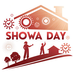 Showa day conceptual design with house and gears.
