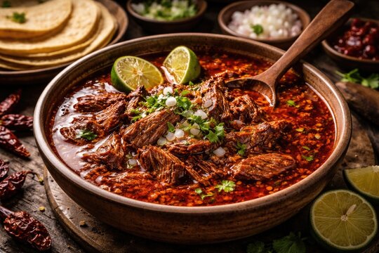 Mexican slow cooked birria served with rich seasoning