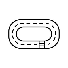 Fototapeta premium Race track icon. Sports and motorsport line symbol. Black and white.