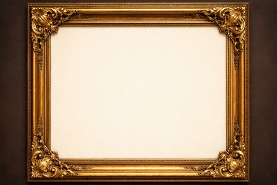 Classic gold corner border frame with vintage style embellishments