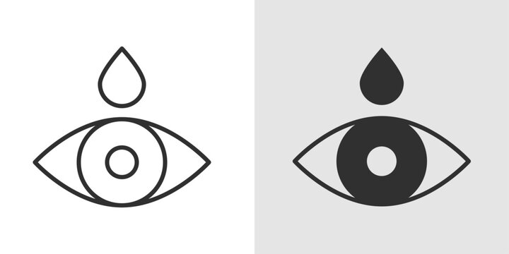 Eye Drop Icon representing eye care, treatment, and vision health.