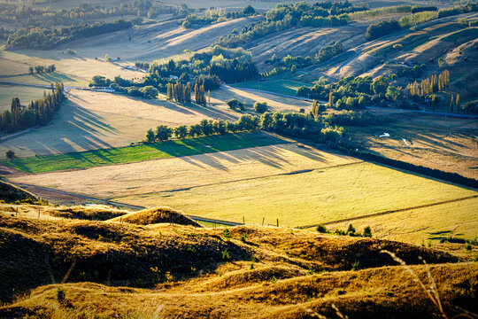 Sunrise Over Farmland Valley East of Queenstown