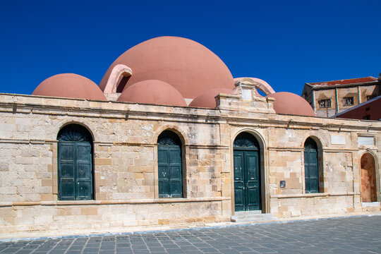 K&uuml;&ccedil;&uuml;k Hasan Pasha Mosque also Yali Mosque at old habour Chania city Crete (Kreta) Greece