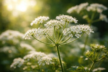 Obraz premium Macro photograph showcasing Anthriscus sylvestris during spring