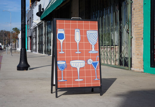 Sidewalk A-frame Sign in Los Angeles