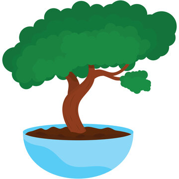 Decorative money tree in pot vector icon