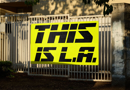 Canvas Mockup on a Fence in the Sun