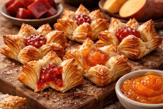 Argentine Sweet Pastries Pastelitos Featuring Membrillo and Sweet Potato