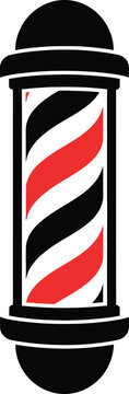 Classic barber pole standing against a plain background Vector