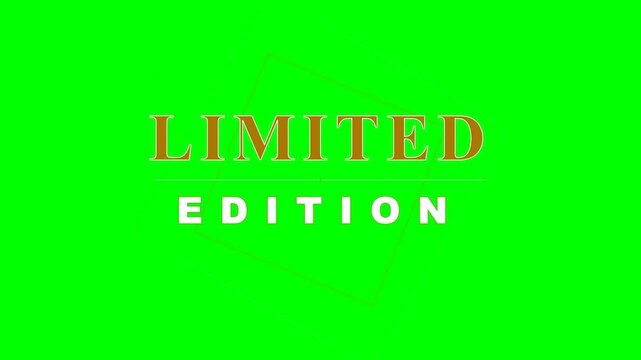 Limited edition animation at green background, exclusive label design, premium texture, vibrant color