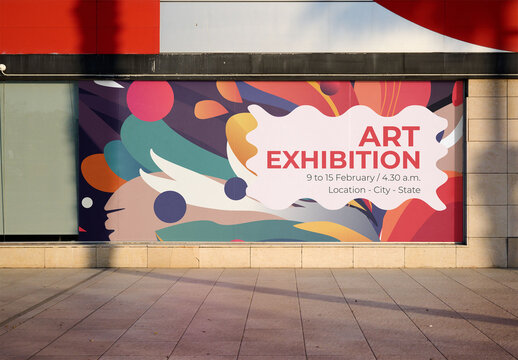 Mockup of shop Window Display of a Vinyl 