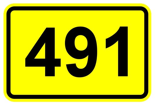 Illustration eines Schildes der Bundesstra&szlig;e B 491 in Deutschland	