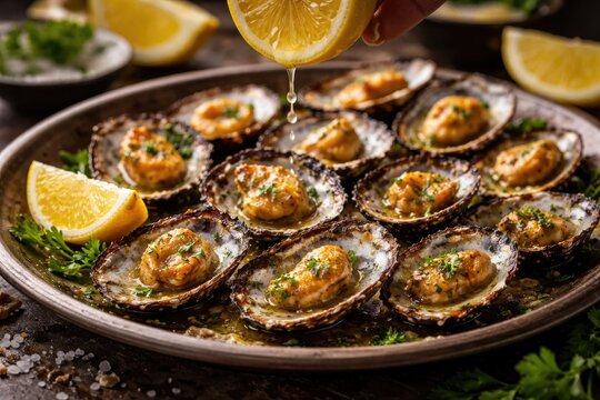 A classic dish featuring lemon drizzled grilled limpets