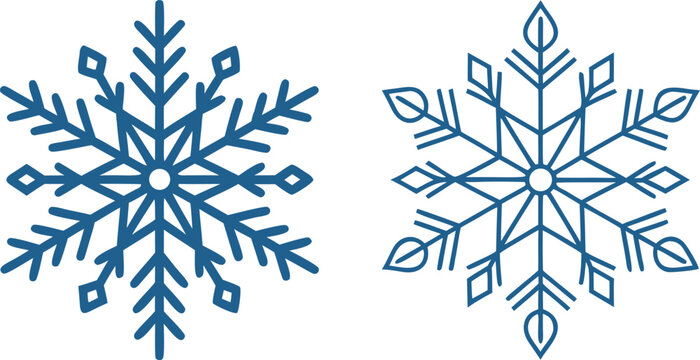 Blue and black minimal ice crystal set clean line style