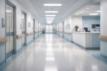 Obraz premium hospital corridor featuring a softly blurred background and clean design
