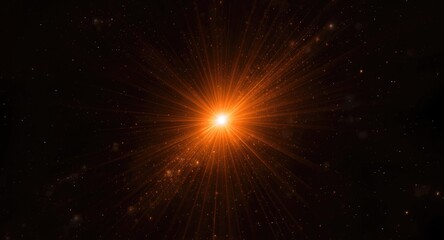 Fototapeta premium Radiating solar form in deep universe abstract digital image