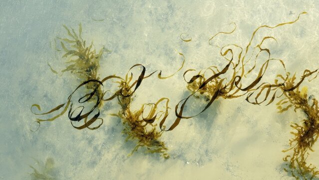 Seaweed and Algae on Sandy Beach