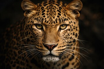 Fototapeta premium close up view of a powerful exotic big cat with sharp piercing eyes