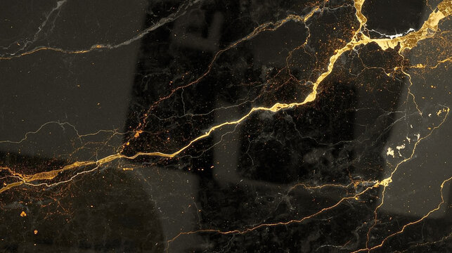 Luxurious black marble texture with elegant gold veins, high-resolution stone background for premium interior design, modern wall cladding, digital art, or sophisticated branding projects and print