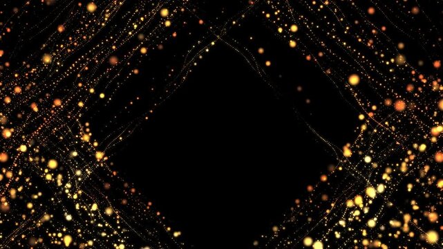 Golden Royal Particles Simulation, Golden dots, Looped Alpha Channel Background v03