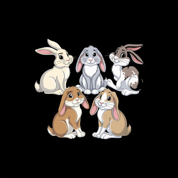 easter bunny with eggs vector image.