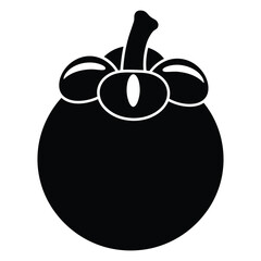 Mangosteen Silhouette Fruit Graphic © TARU STOCKPLC