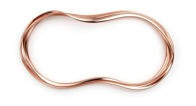 Wave inspired rose gold frame shown in horizontal 2x3 format against a pristine white backdrop featuring a realistic 3D render