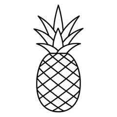 Obraz premium Pineapple Icon Tropical Fruit Minimalist Vector Design