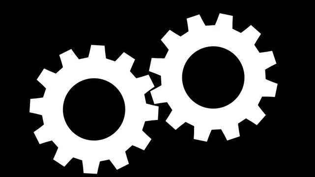 Rotating Cogwheels Motion Animation, Seamless Loop, 4K