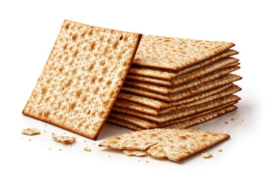 Unleavened Matzah bread displayed against white background graphic