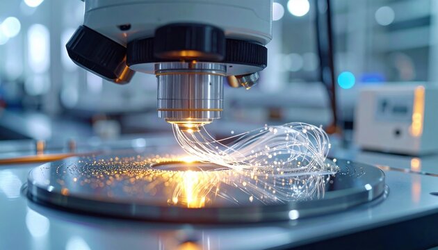 Close-up scientific examination of superconducting wires within a quantum logic gate circuit showcasing advanced technology and intricate connections.