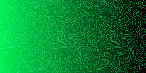Abstract green gradient background with topographic contour lines © GPB