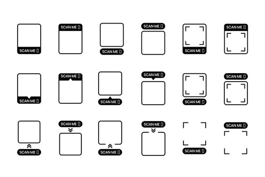 QR codes for smartphone. QR code with inscription scan me with smartphone. Scan me icon. Scan qr code icon for payment