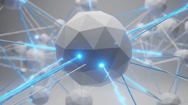 A futuristic network of glowing connections.
